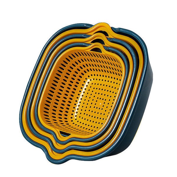 Double-layer vegetable washing basin