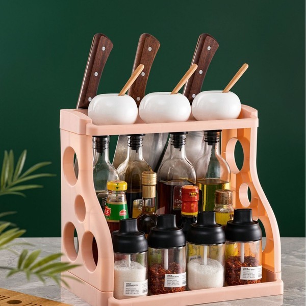 Household double-layer kitchen rack
