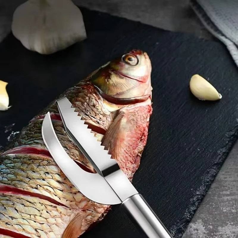 2 in 1 Stainless Steel Knife and Fish Scale Remover