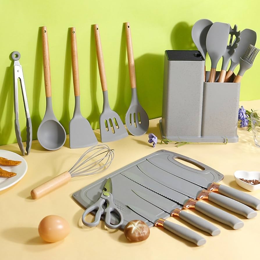 Non- Stick Cooking Utensils 19 Pcs Hear Resistan Silicone Kitcheware